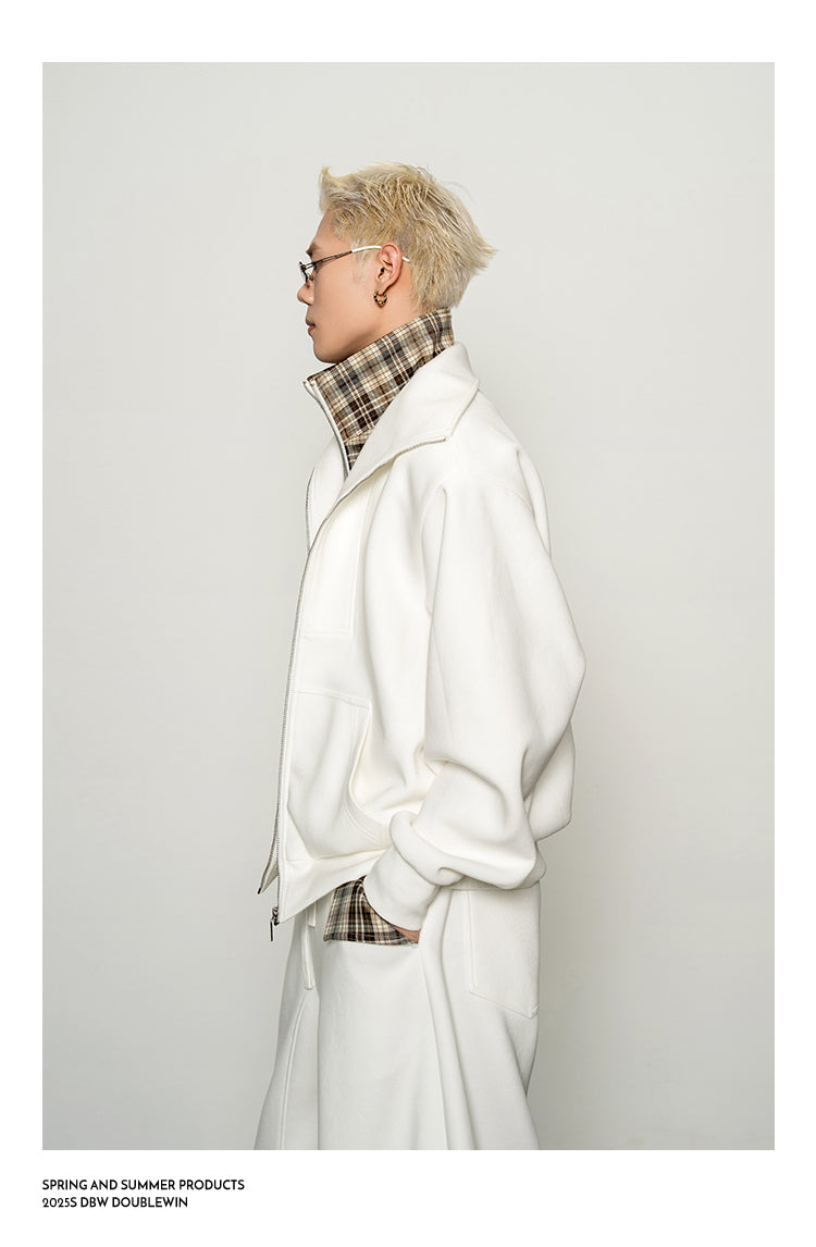 Fake Two-Piece Zipper Sweatshirt