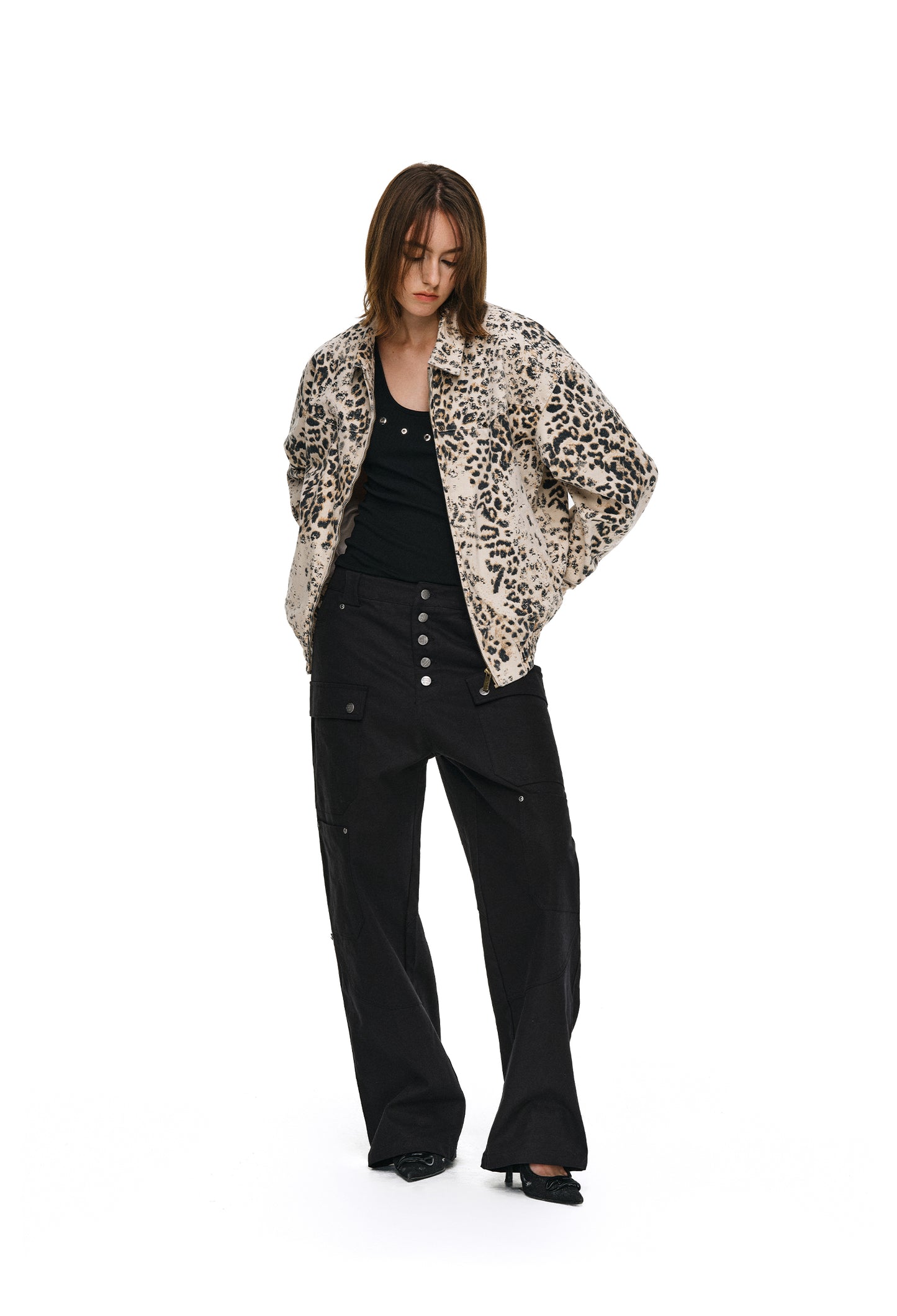 Retro Wash Leopard Print Jacket