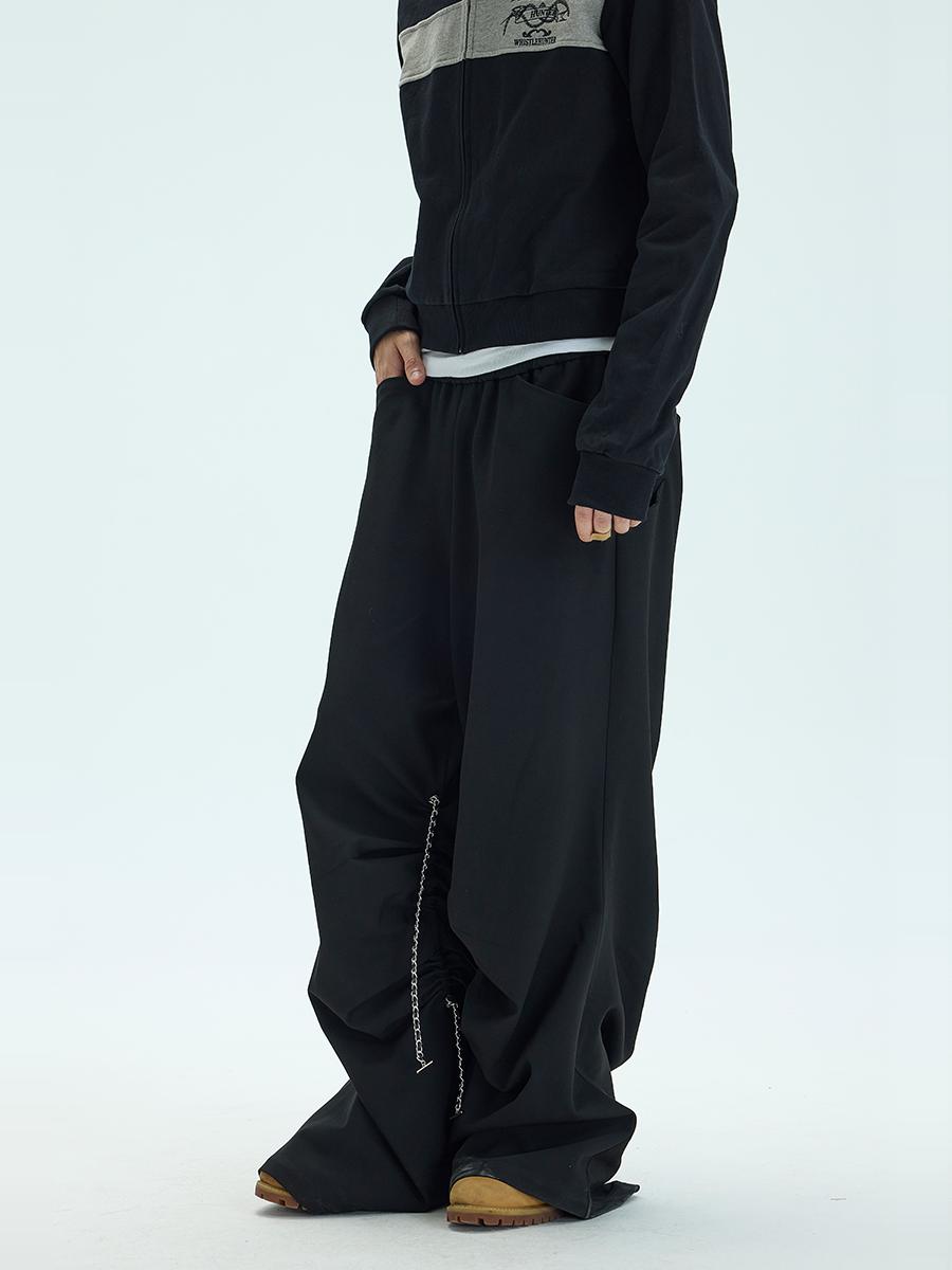 Side adjustable chain casual pants