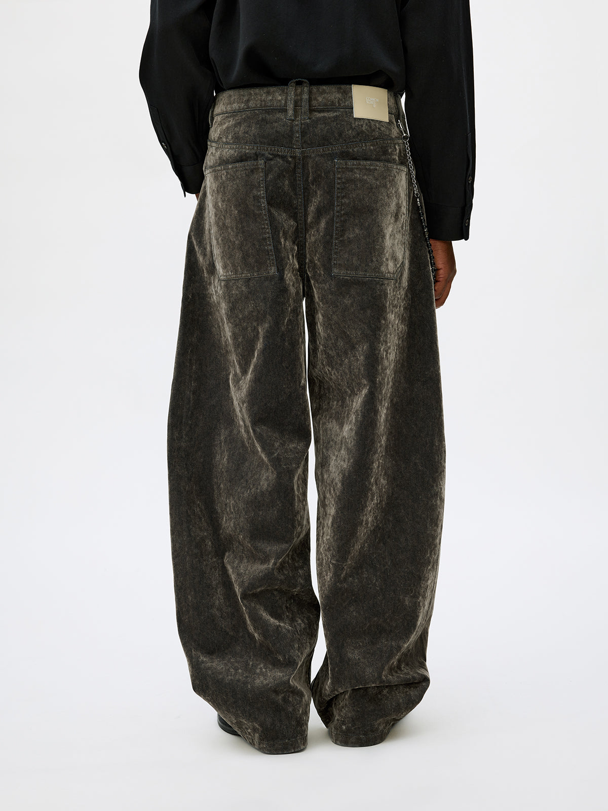 Loose-Fit Flock Denim Pants