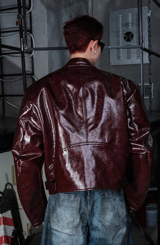 Scimitar Sleeve Oil Wax Leather Jacket