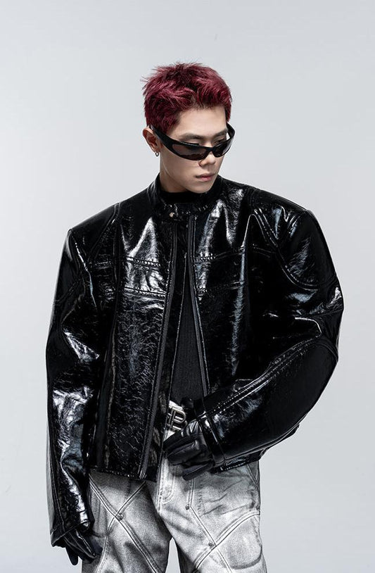 Scimitar Sleeve Oil Wax Leather Jacket