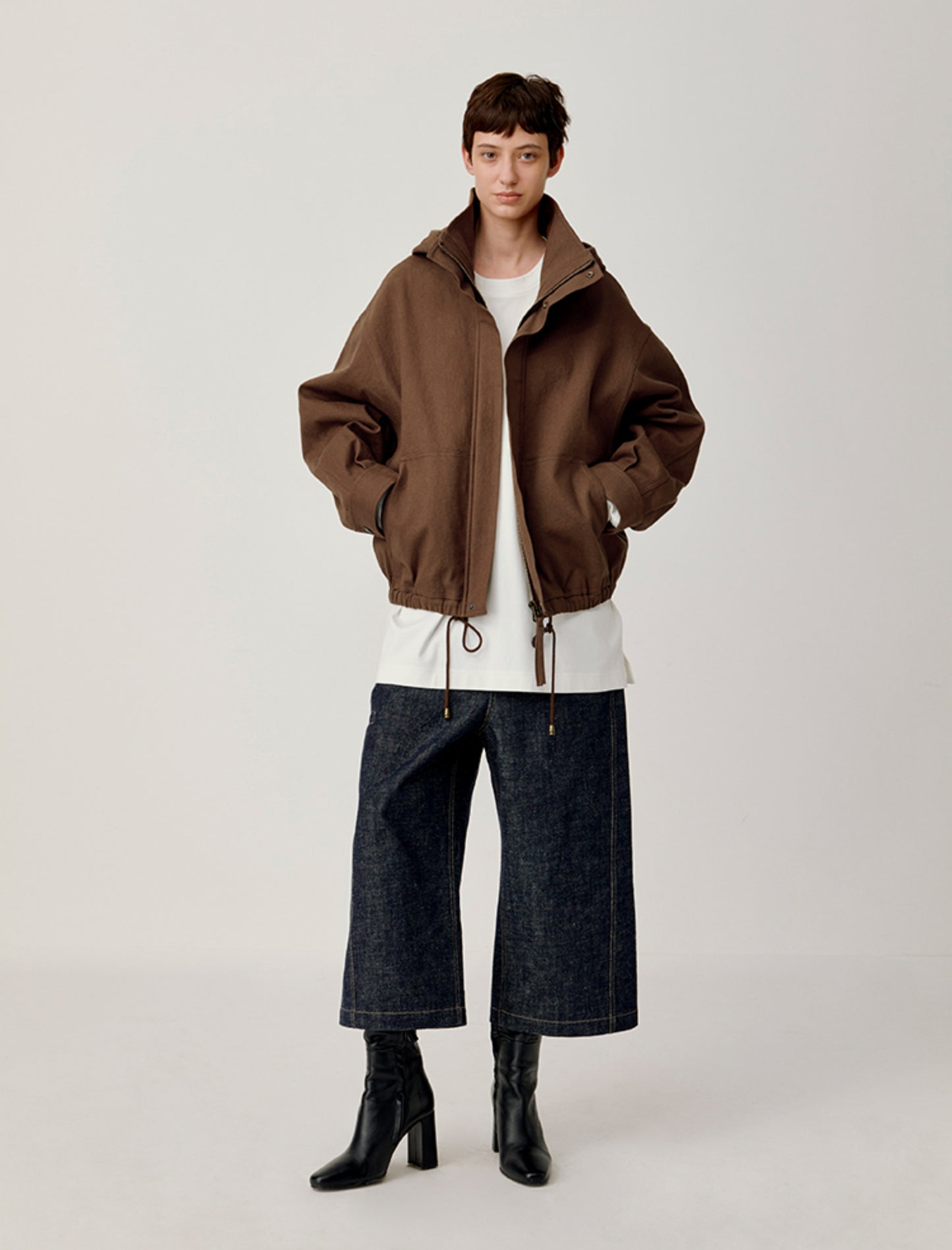 Stand Collar Hooded Jacket