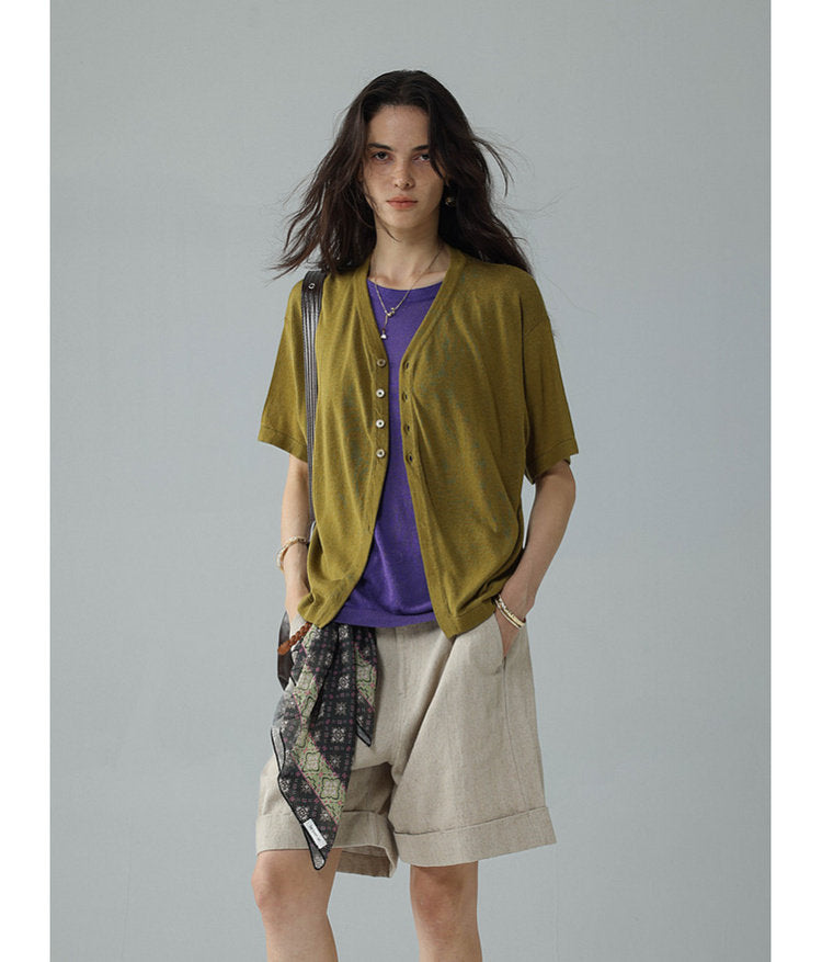 Half-front knit shirt