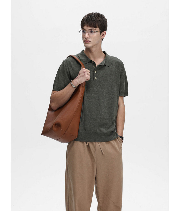Simple Knit Polo Shirt