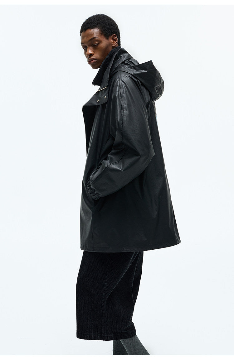 Stand Collar Mid-Length Coat