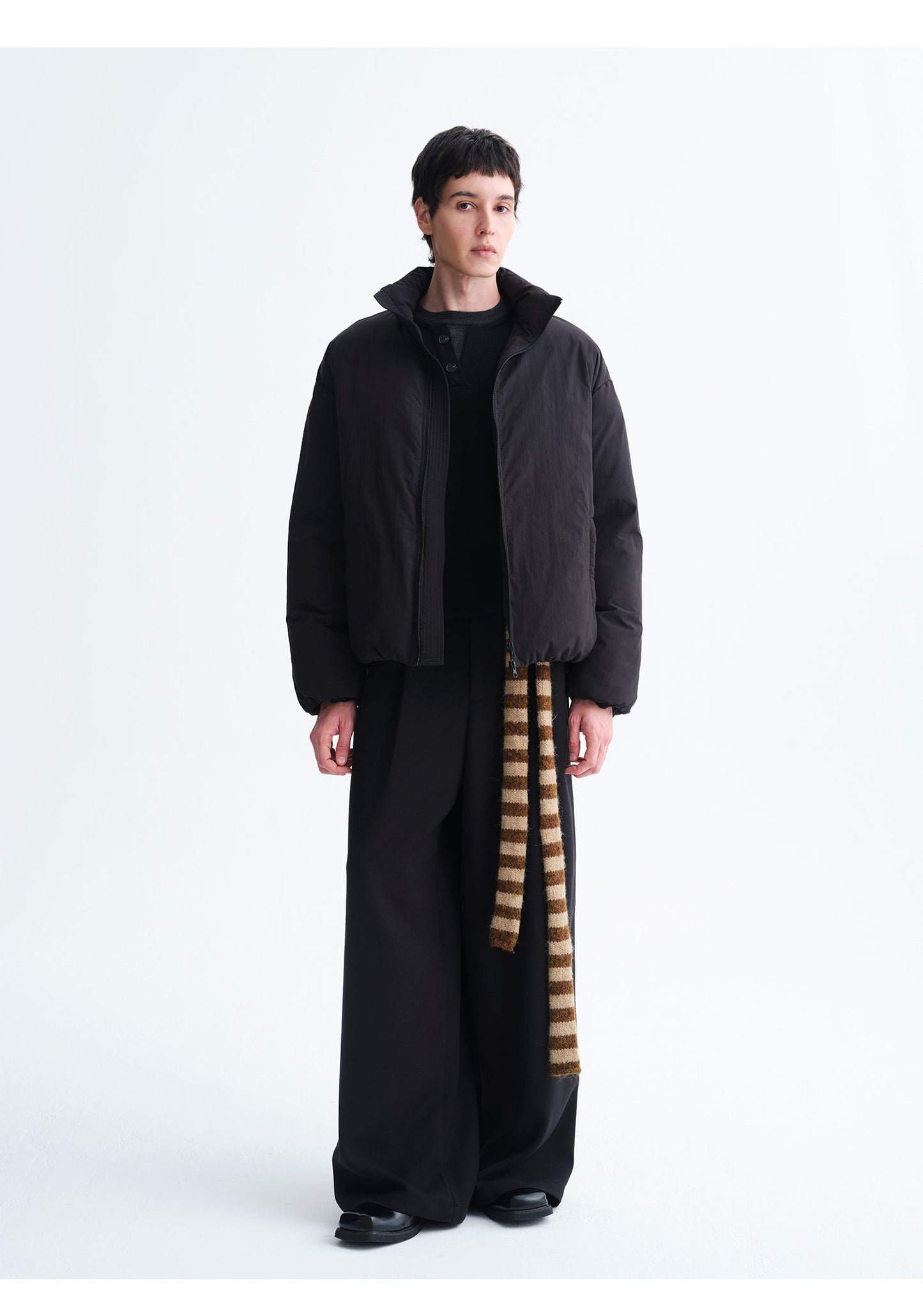 Silk Blend Pleated Wide-Leg Pants