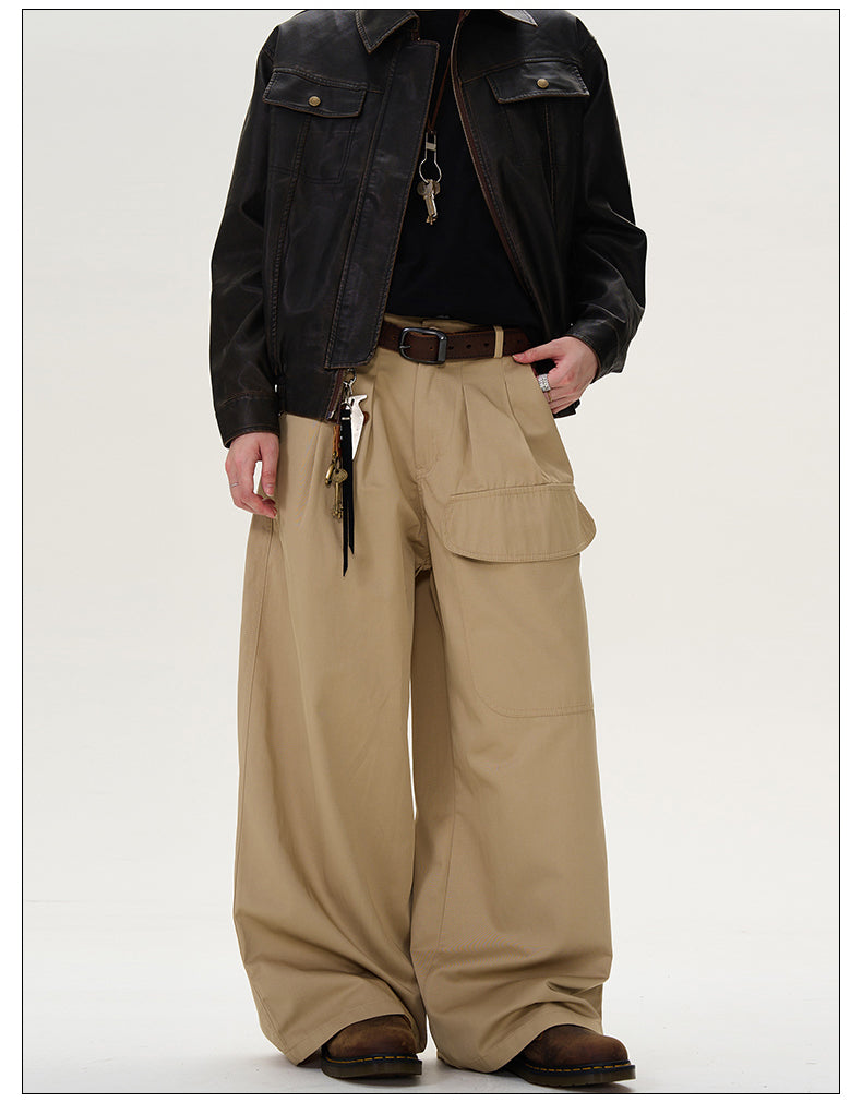 American Retro Large Pocket Casual Pants