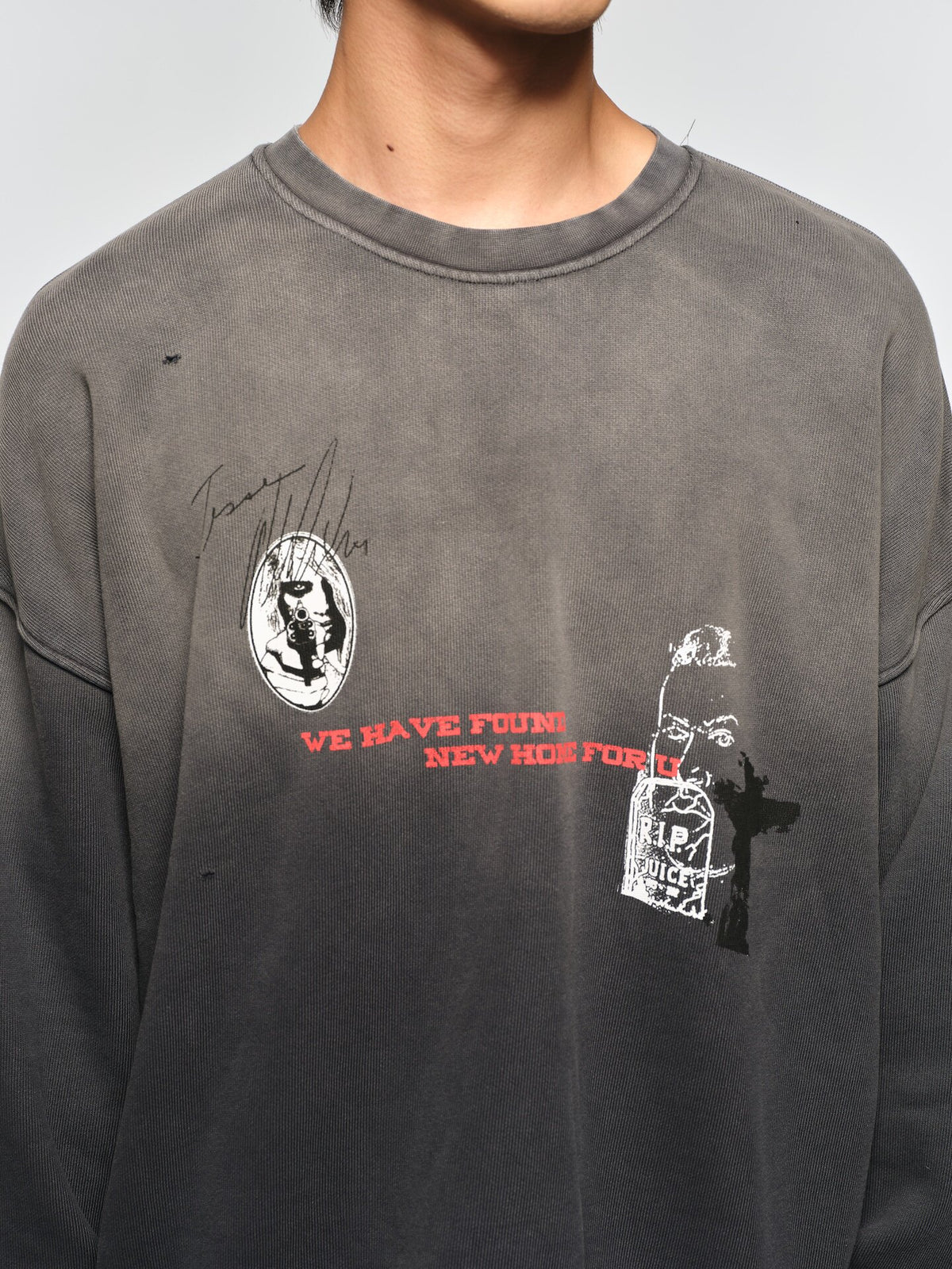 Vintage Short-Sleeve Wide Sweatshirt