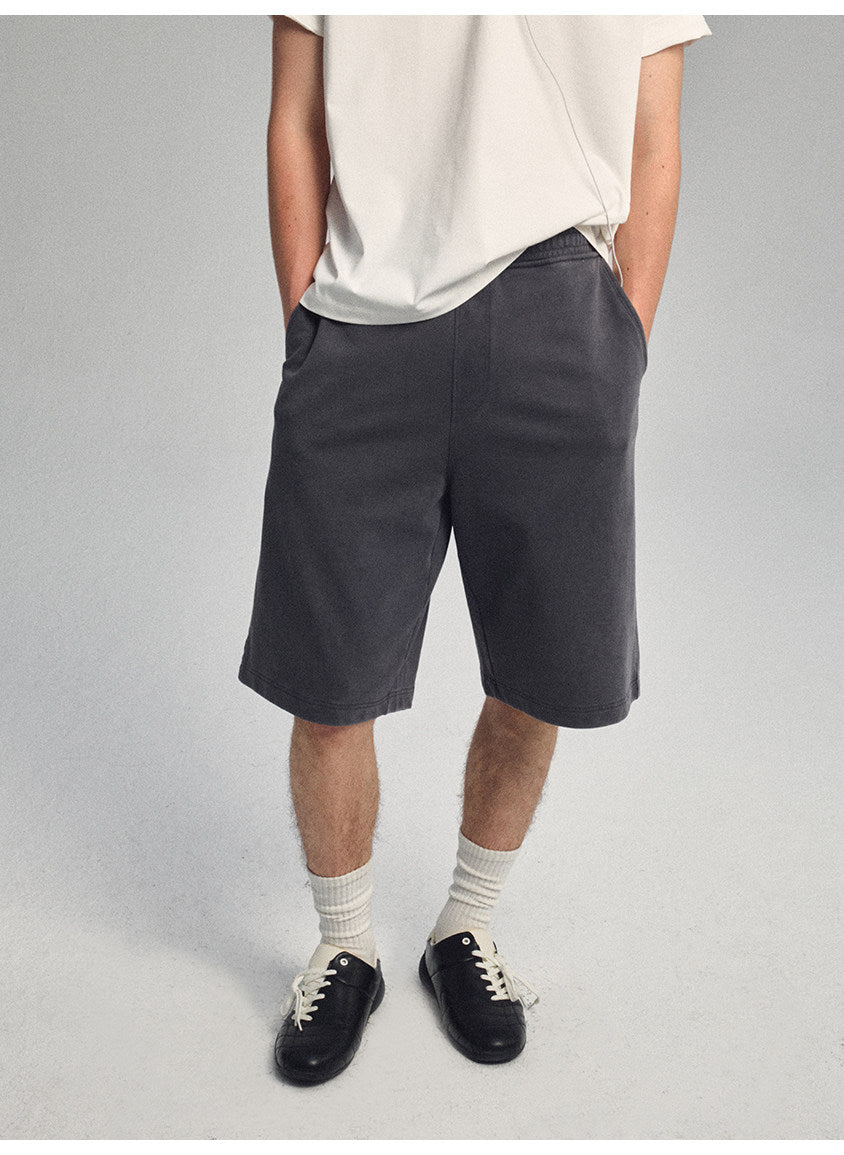Vintage-Style Washed Sports Shorts