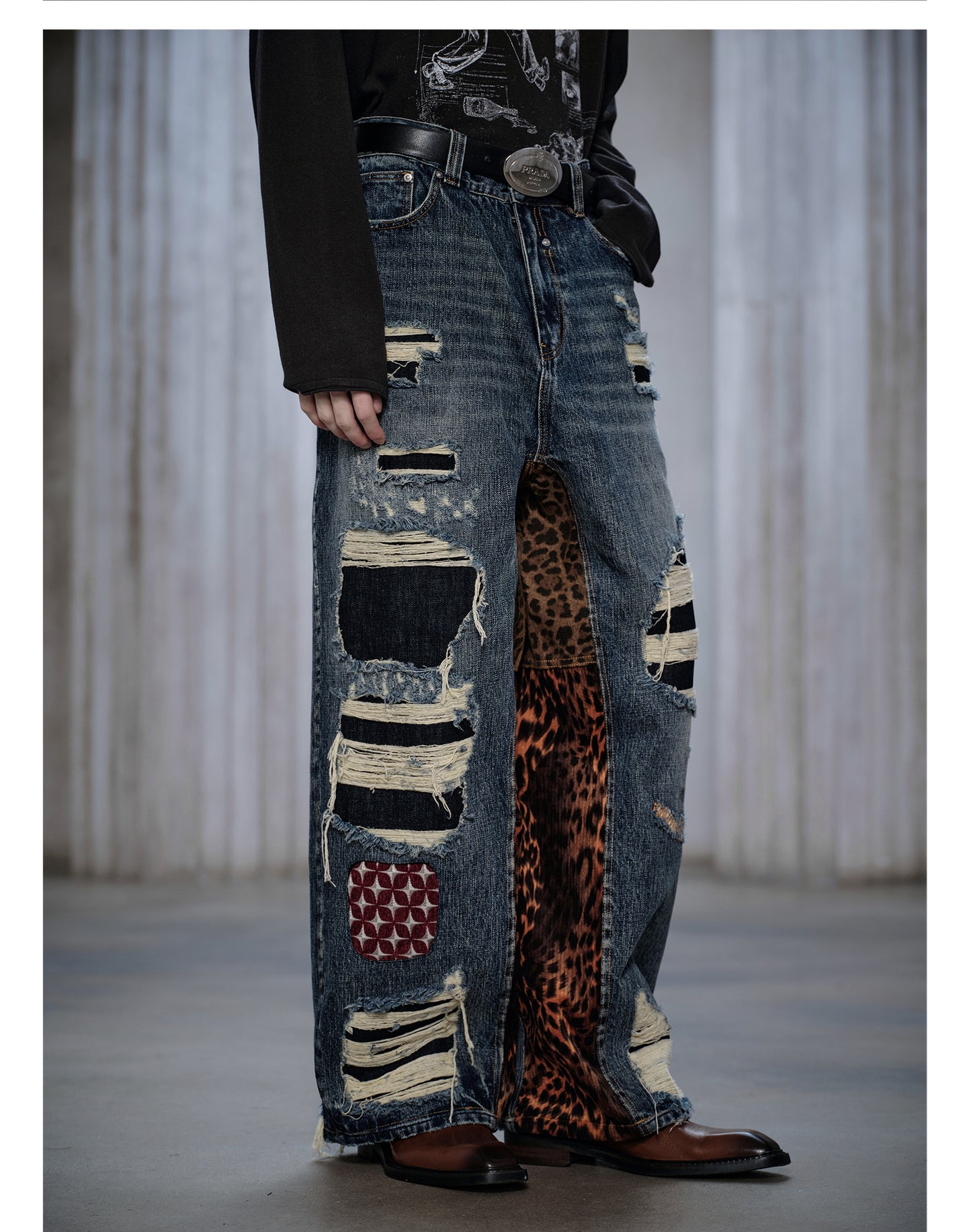 Loose-fit denim pants