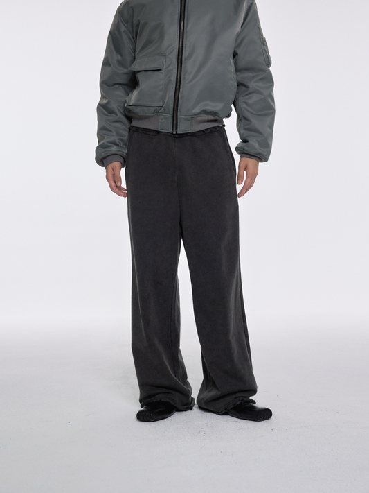 Raw-edge Washed Drawstring Sweatpants