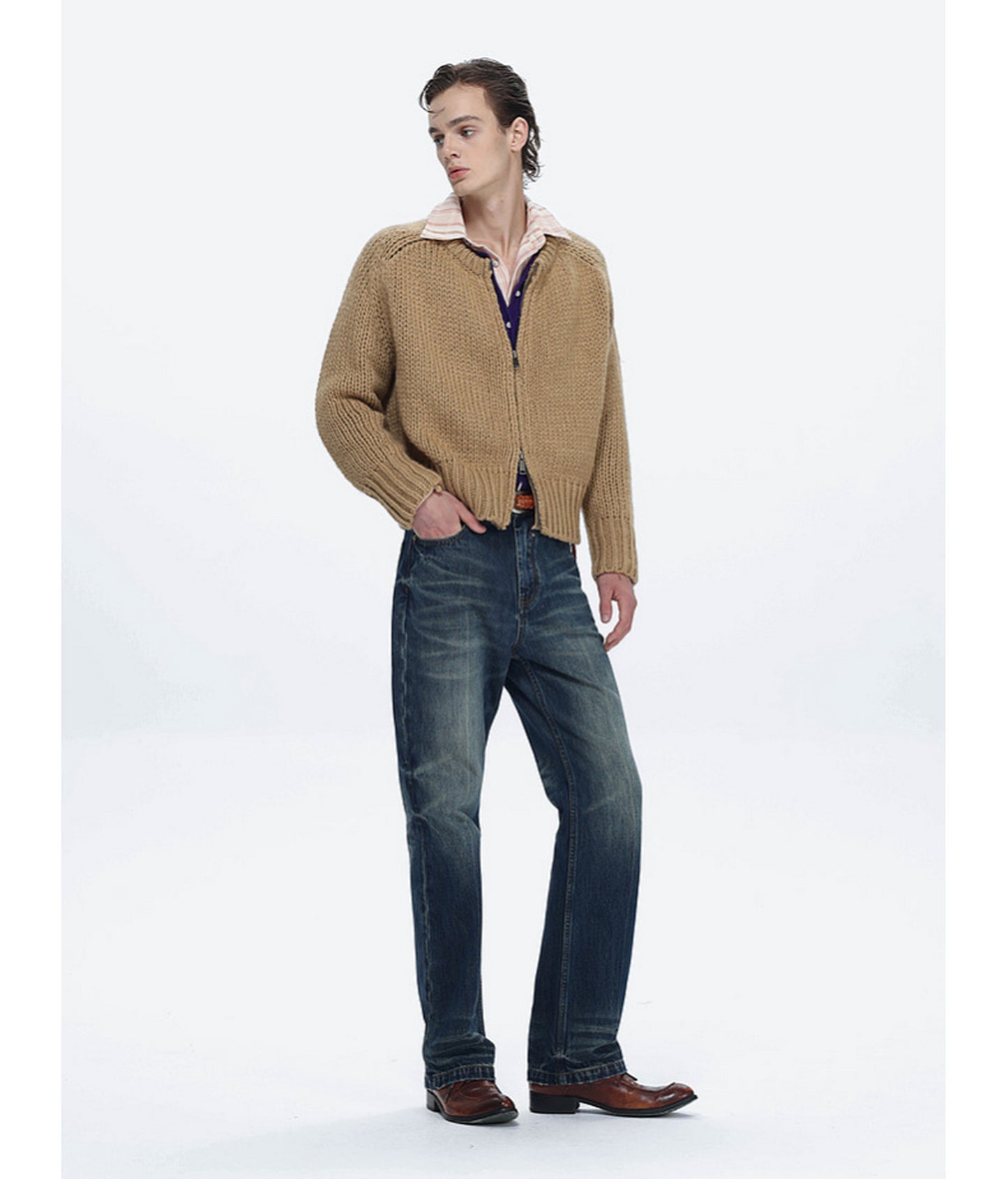 Short-Fit Waist Cardigan