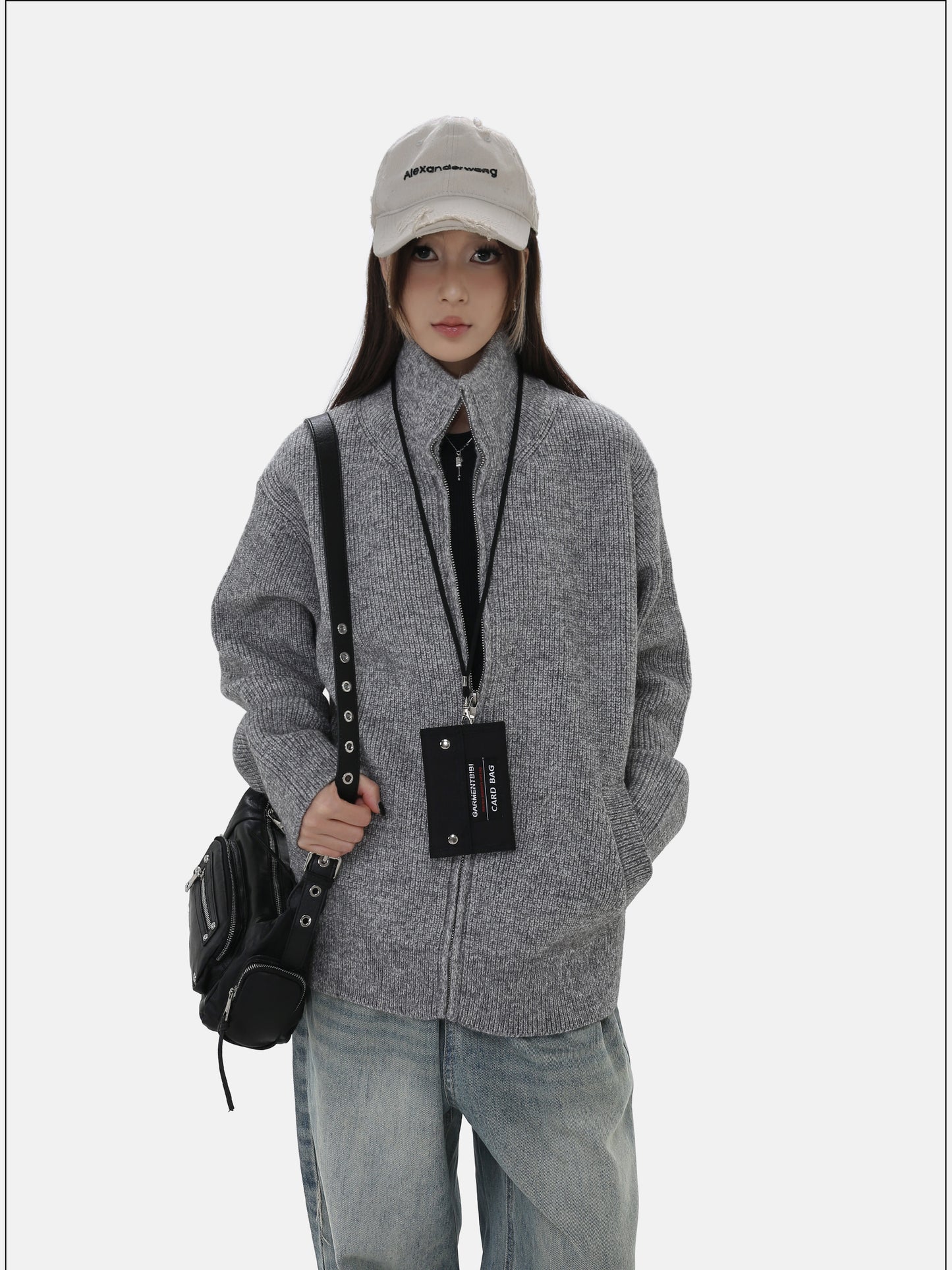 Retro Zipper Cardigan