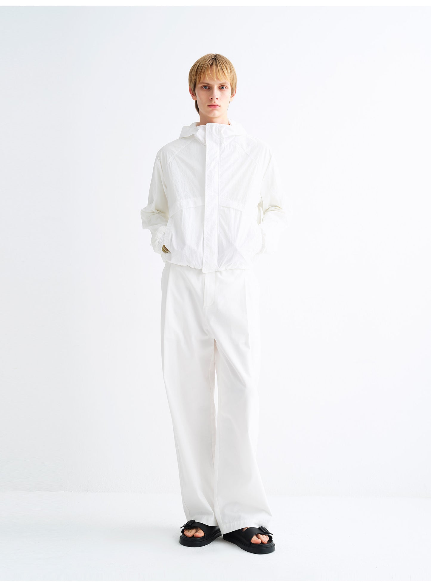 3D-Cut Straight-Leg Casual Wide-Leg Pants