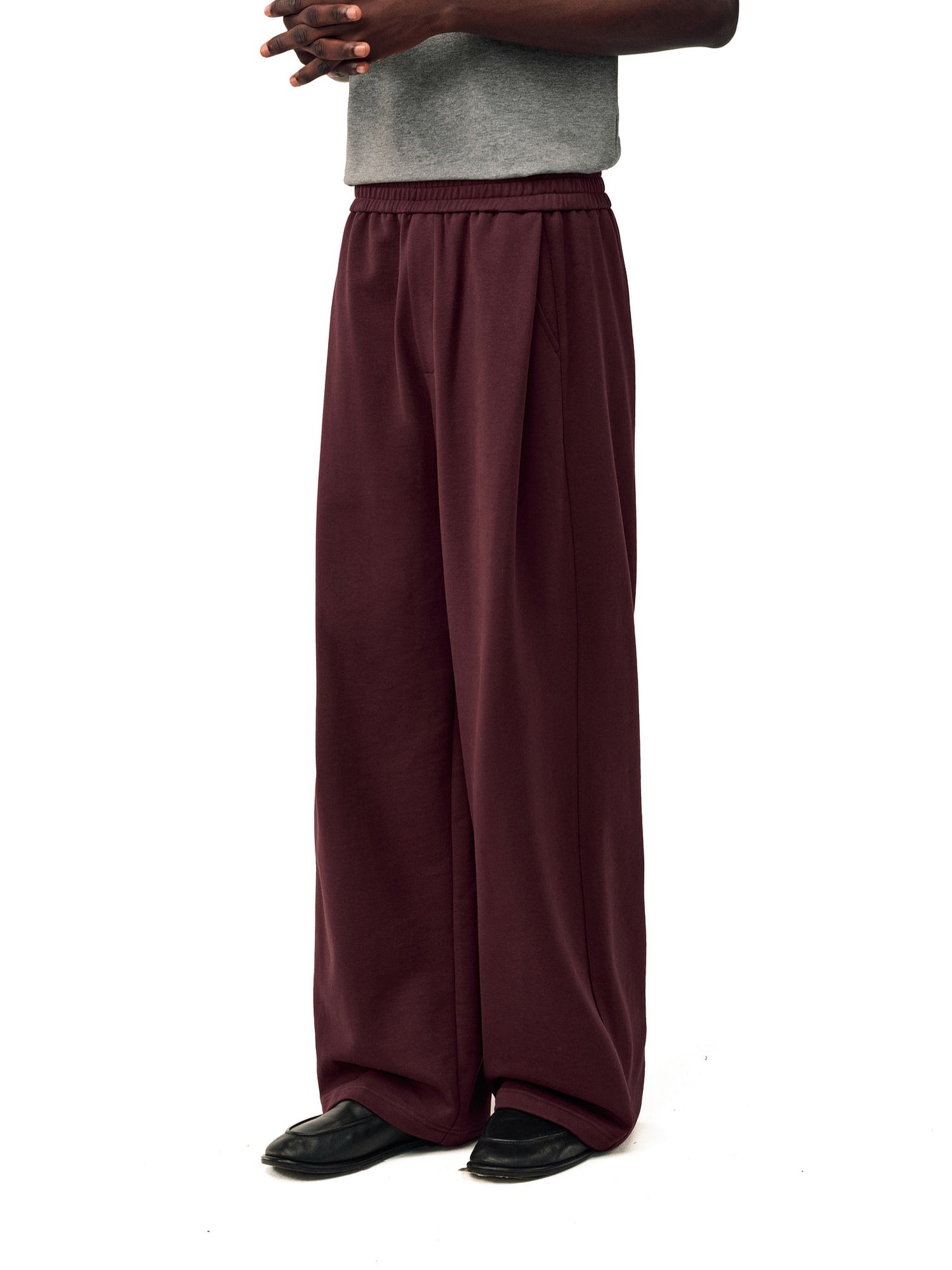Side-Pleated Sweatpants
