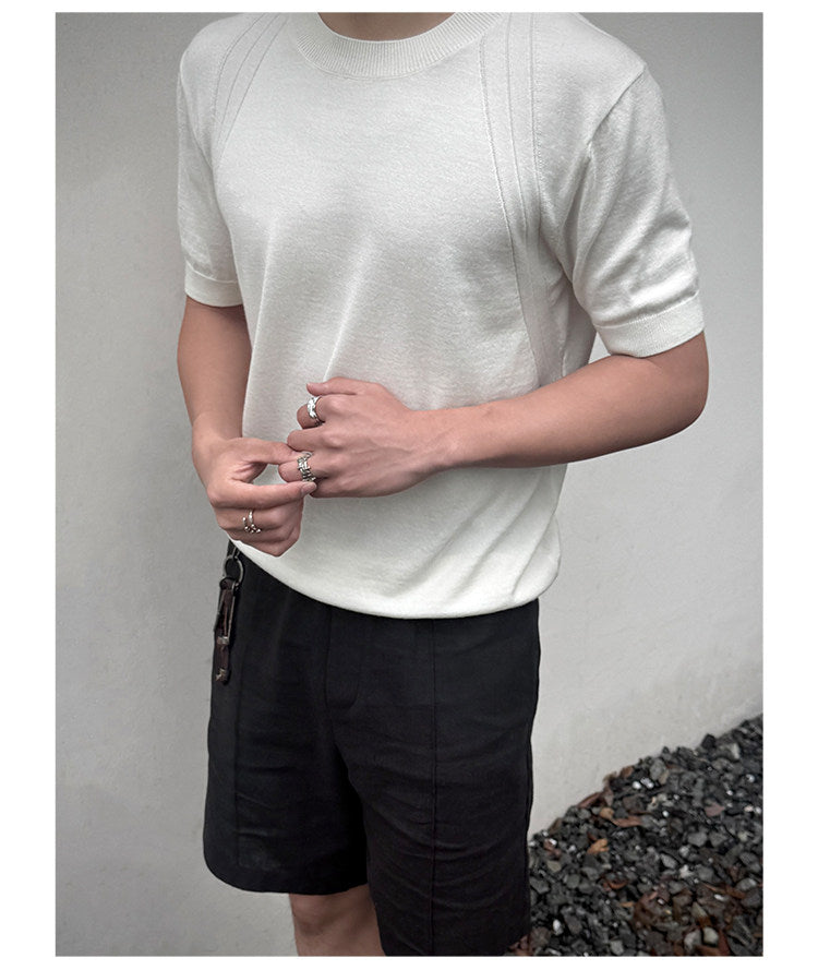Three-Cut-Flow Wool Knit Shirt
