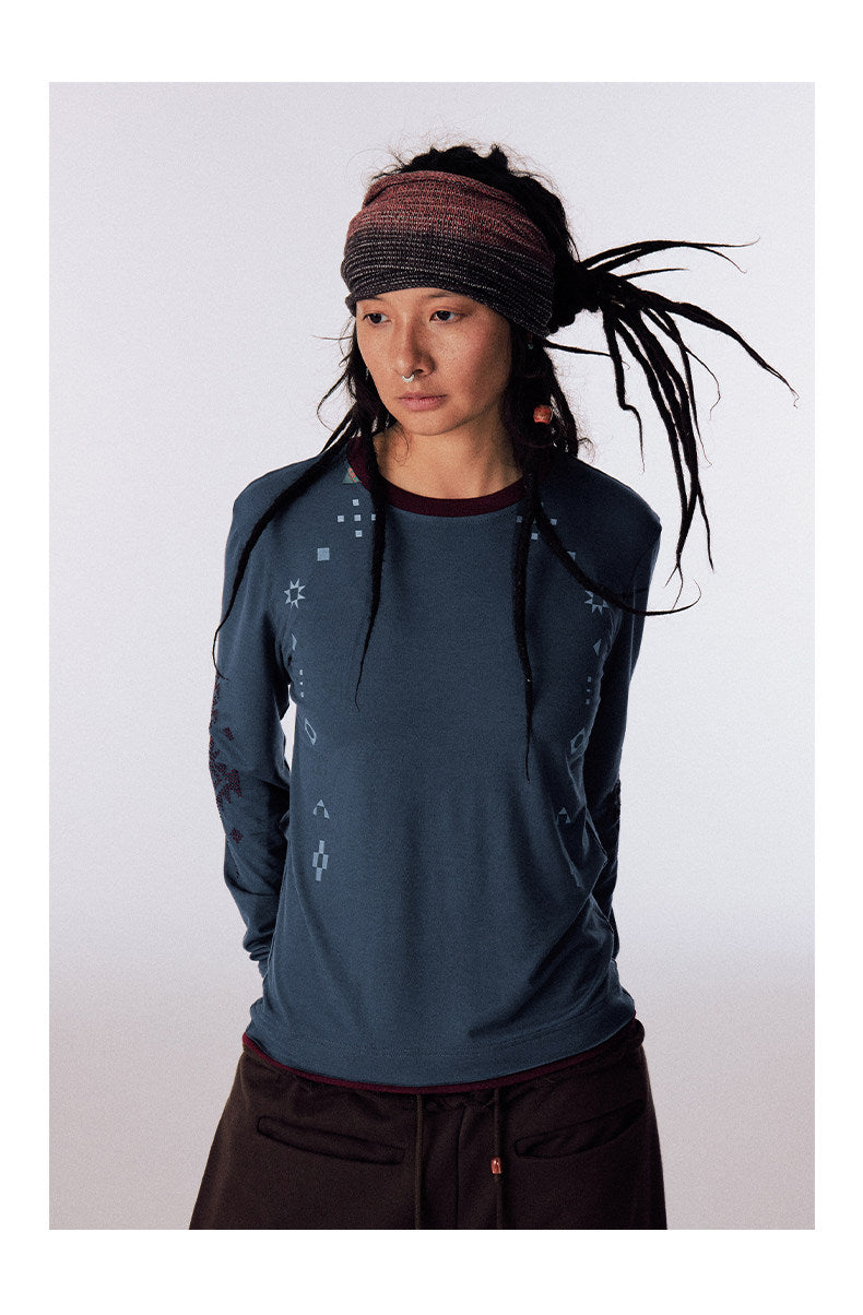 Patchwork Faux Two-Piece T-Shirt