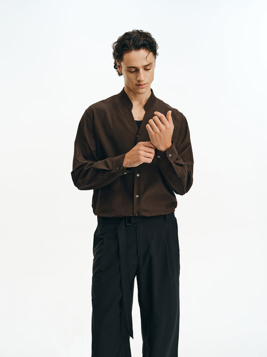 중국 스타일 V-넥 셔츠