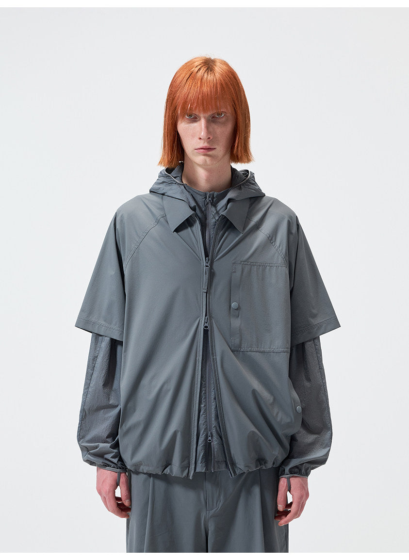 Nylon-Laminated Multi-Pocket Shirt
