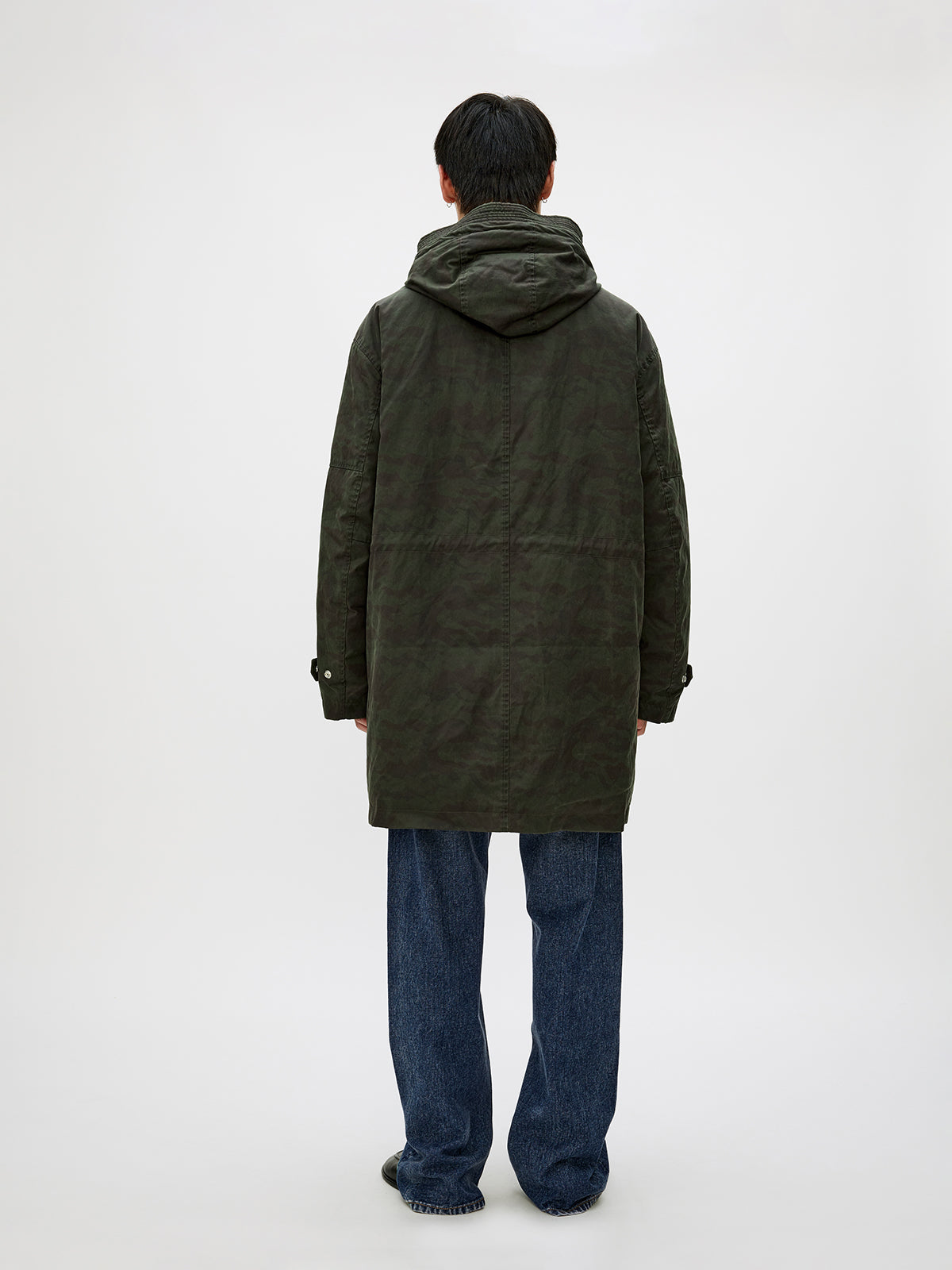 Hooded Toggle Button Coat