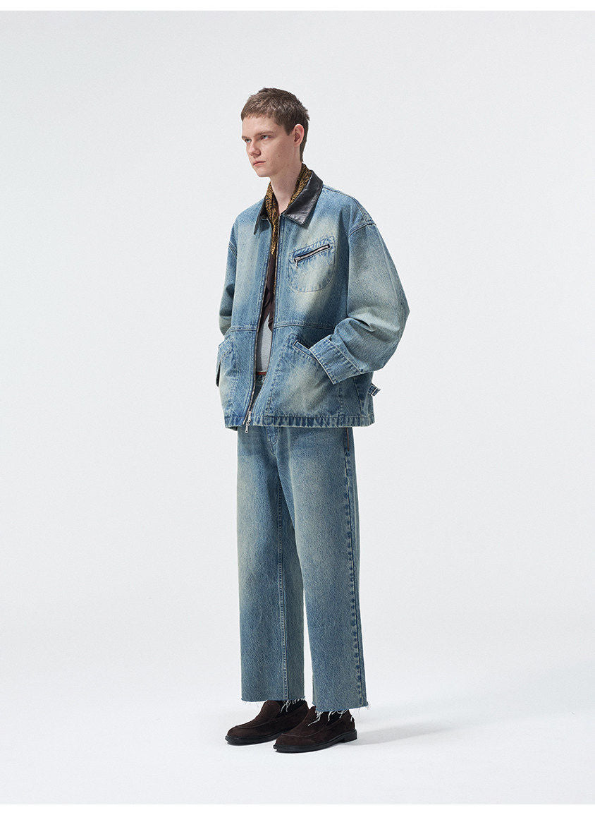 Wash Blue Straight-Leg Jeans