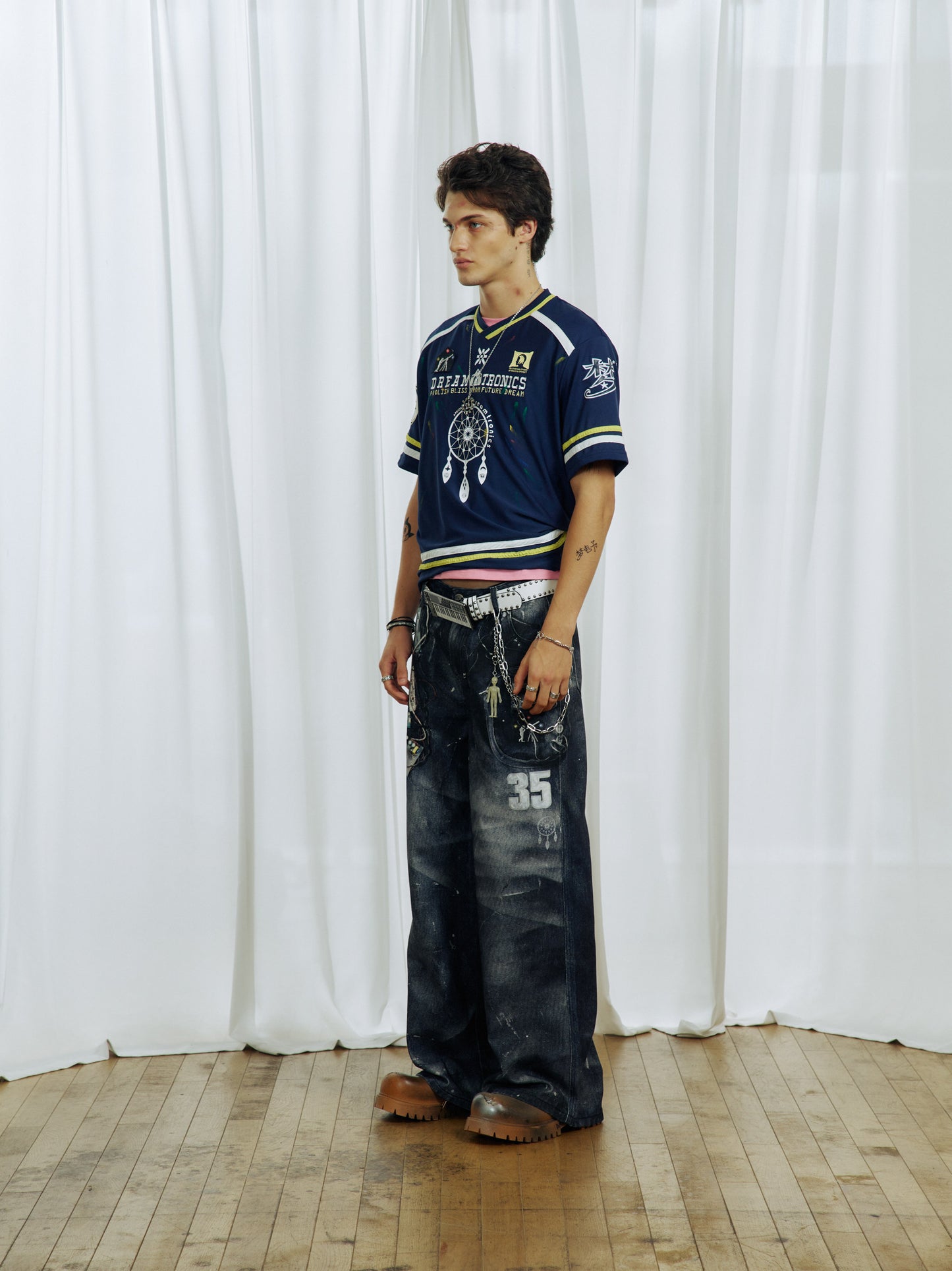 Electronic Print Embroidered T-Shirt