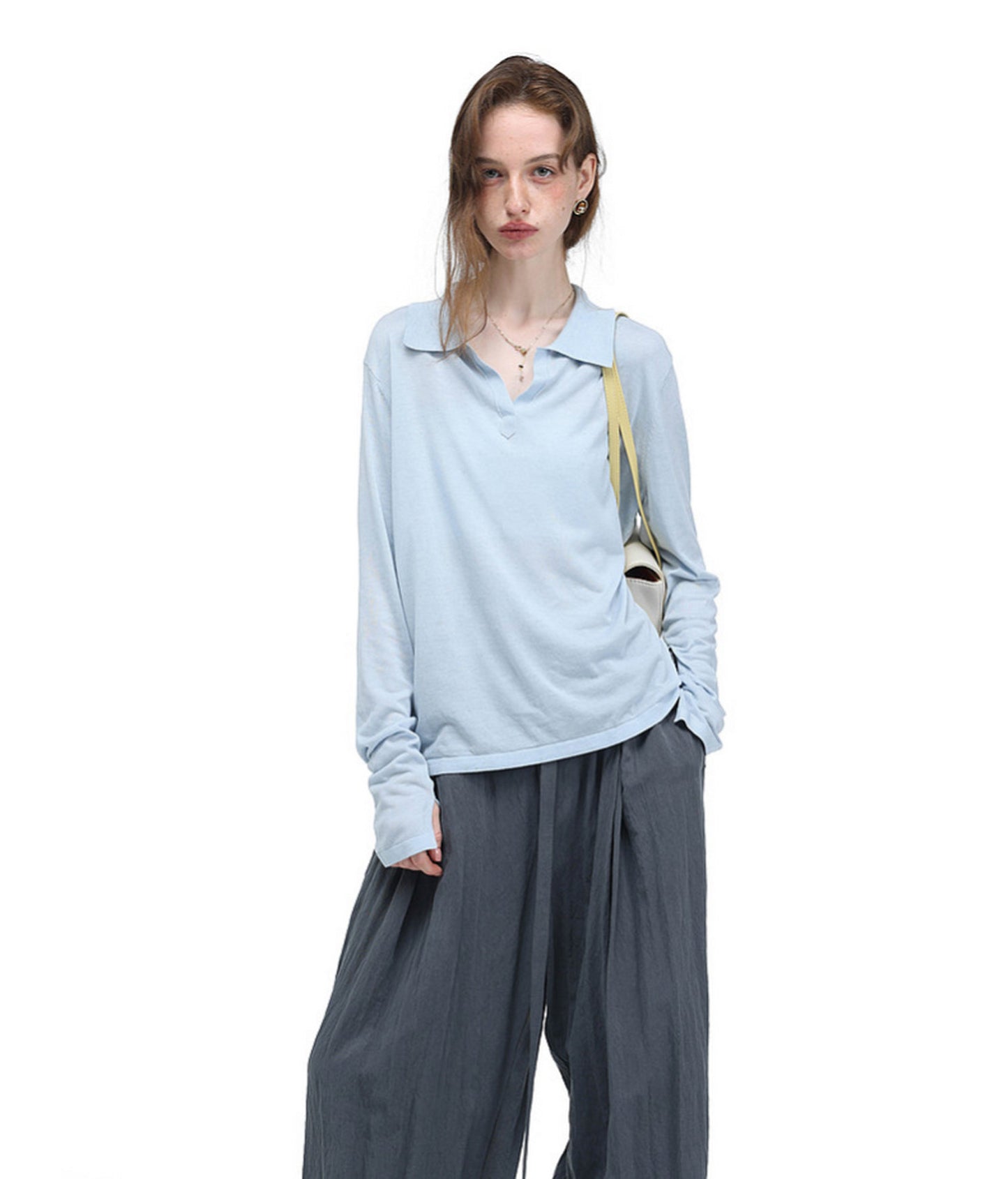 Linen-Blend Knit Polo Shirt