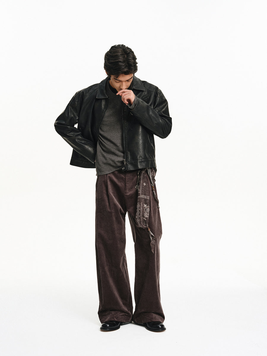 Double-Pleated Casual Pants