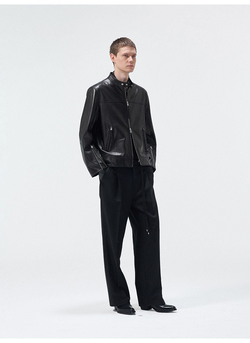 Imported Leather Short Jacket