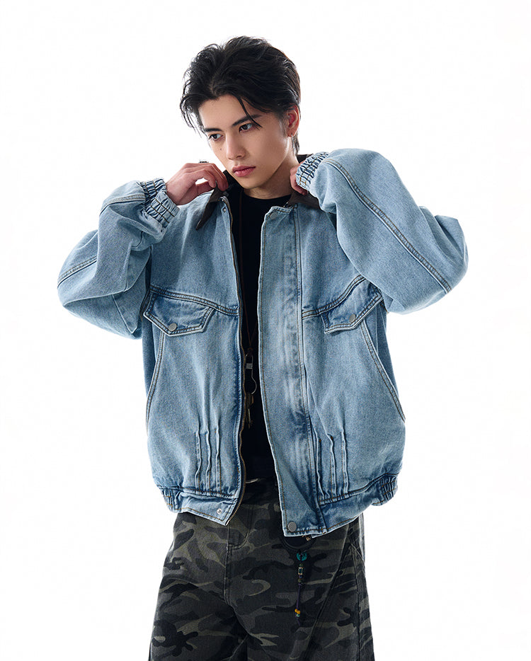 Niche Design Washed Denim Jacket