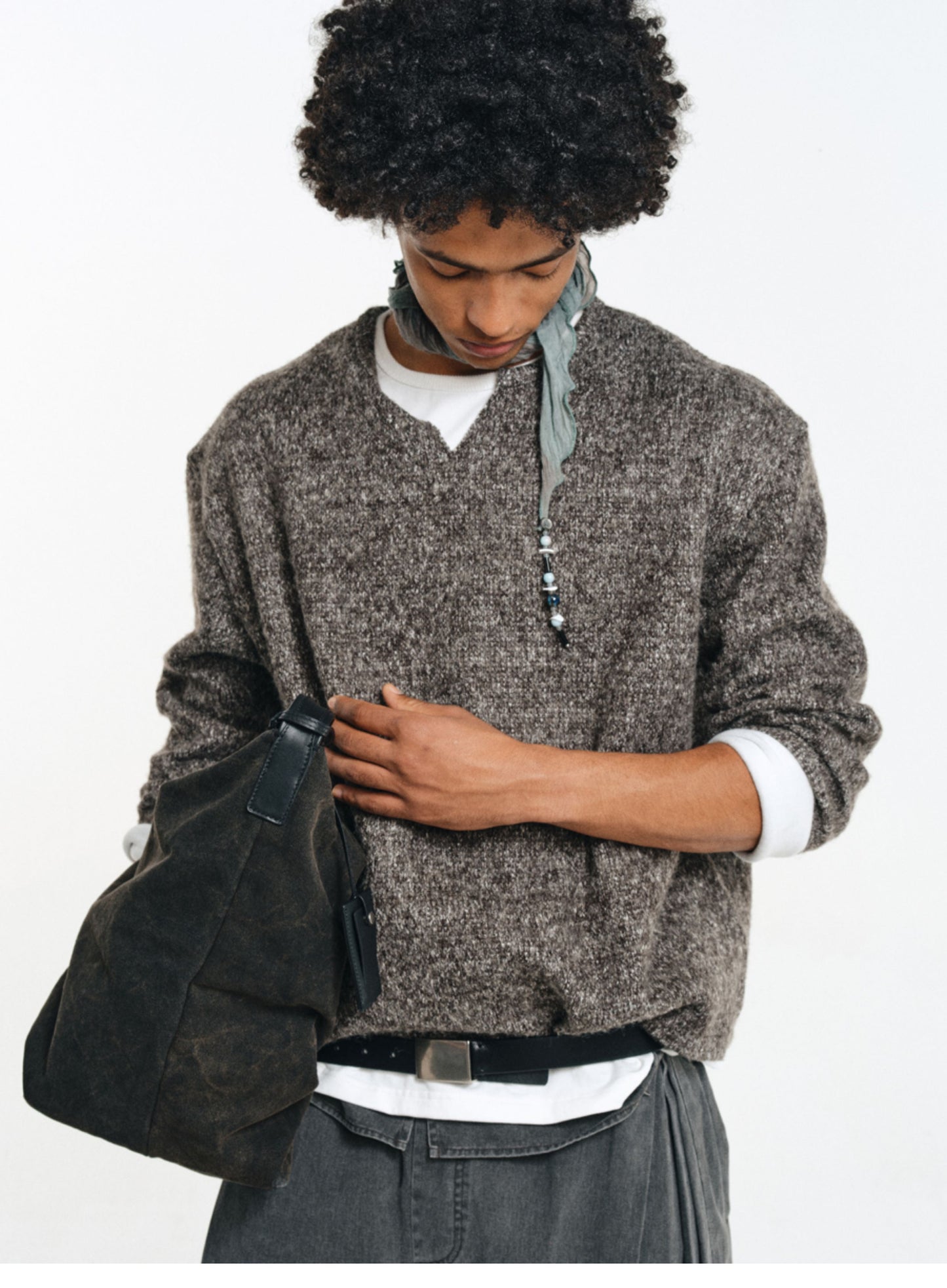 Wool Blend Faux Two-Piece Knit