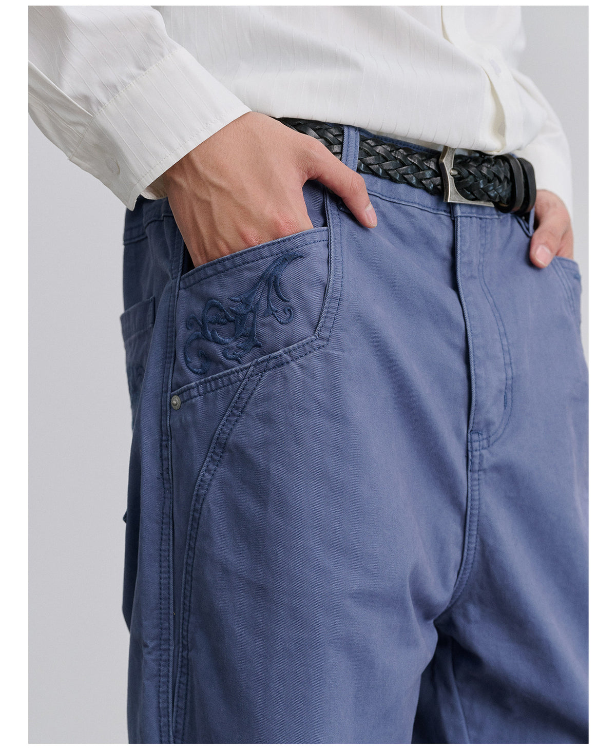 Work Pants with Straight-Wash Finish