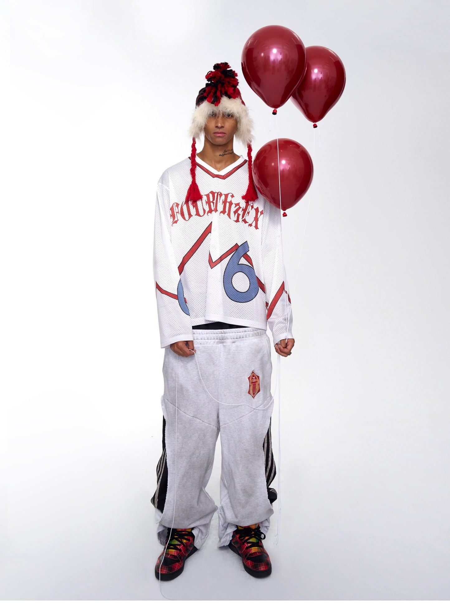 Mesh V-Neck Jersey T-Shirt