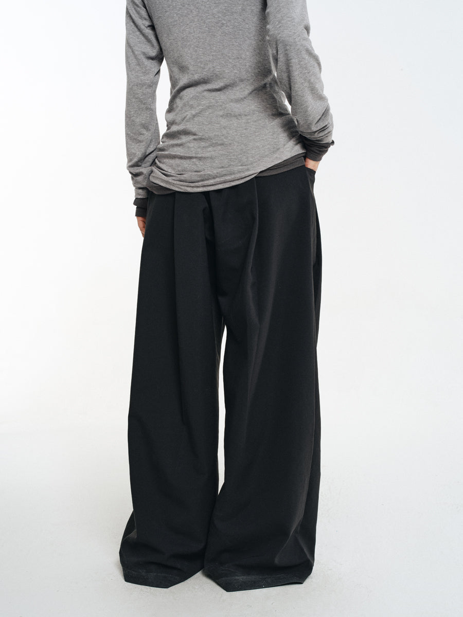 Wrinkle-resistant double-pleated casual pants