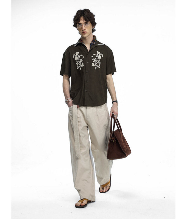 Vintage Floral Embroidered Shirt