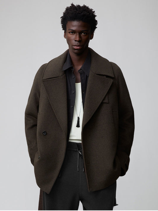 Raglan-Sleeve Short-Length Coat