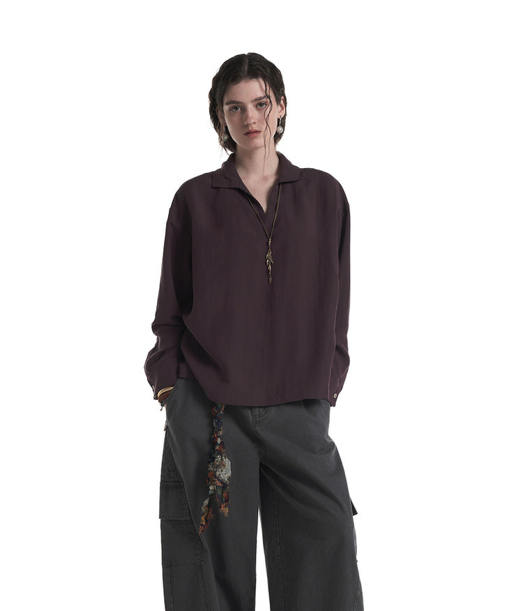 V-neck pullover shirt