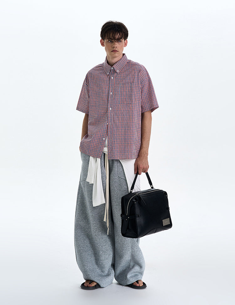 Contrast Color Check Shirt