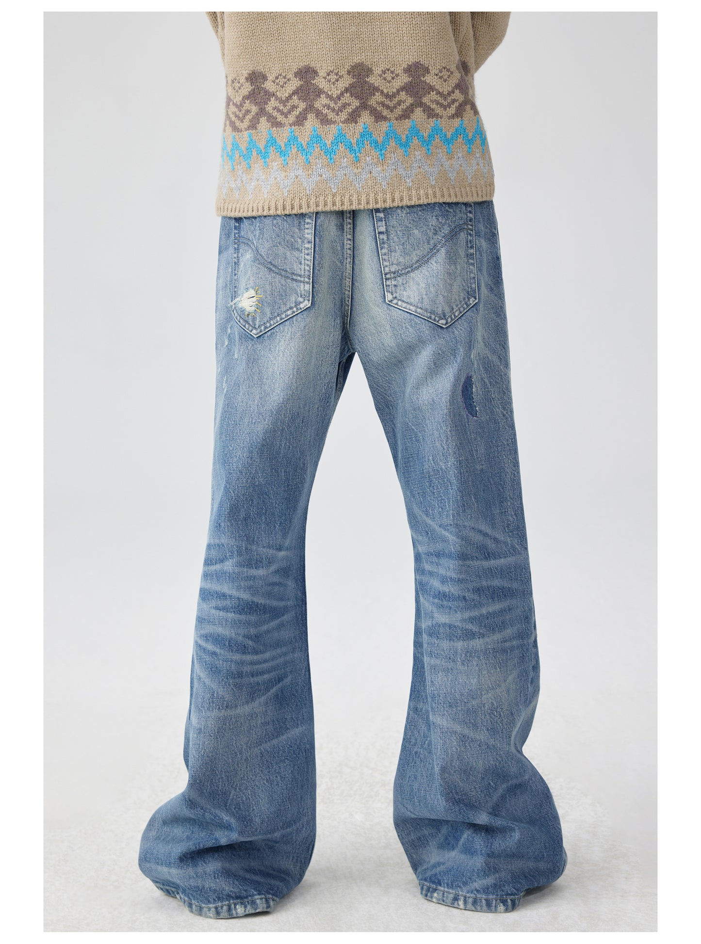 Stitched Flare Jeans