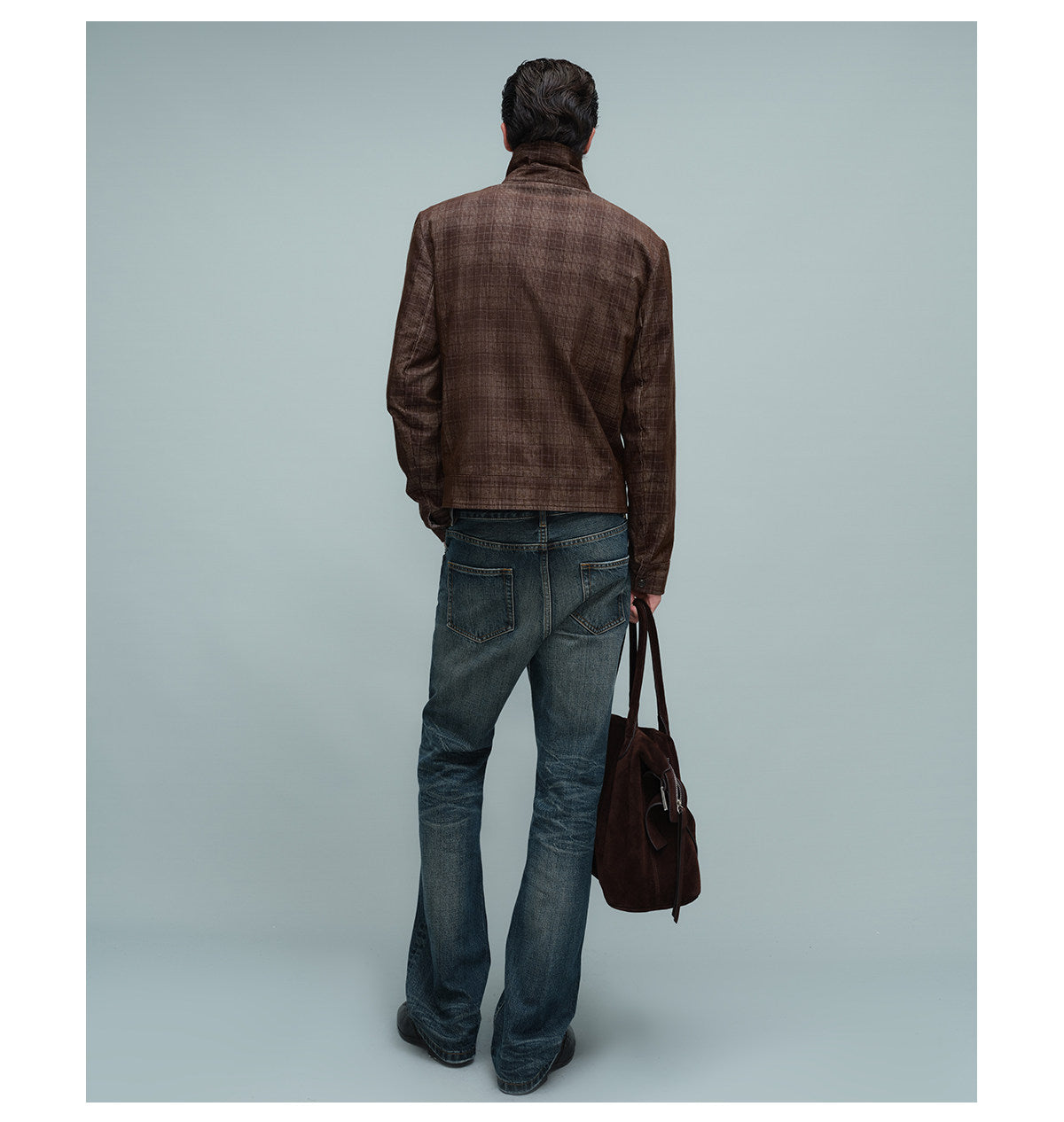 Checkered Corduroy Harrington Jacket