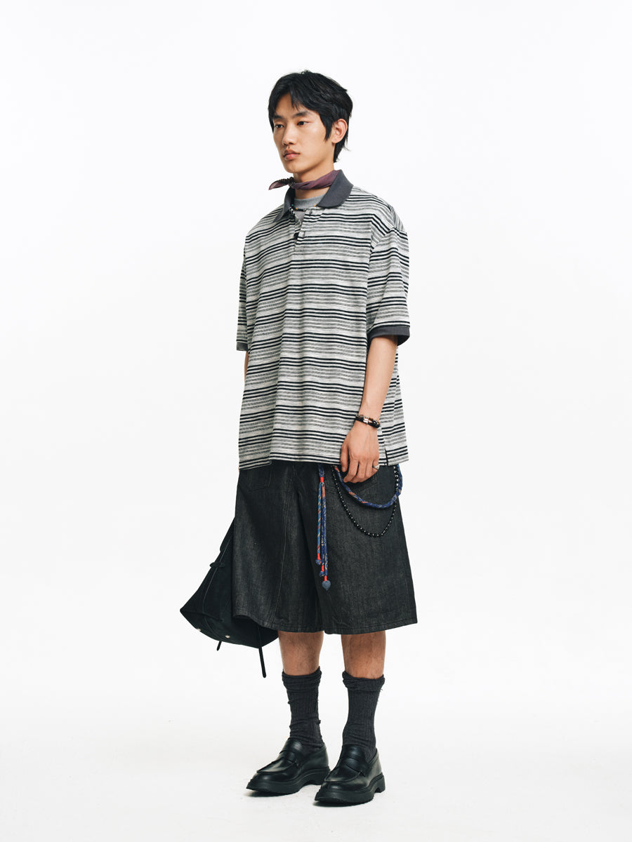 Drop Shoulder Polo Shirt