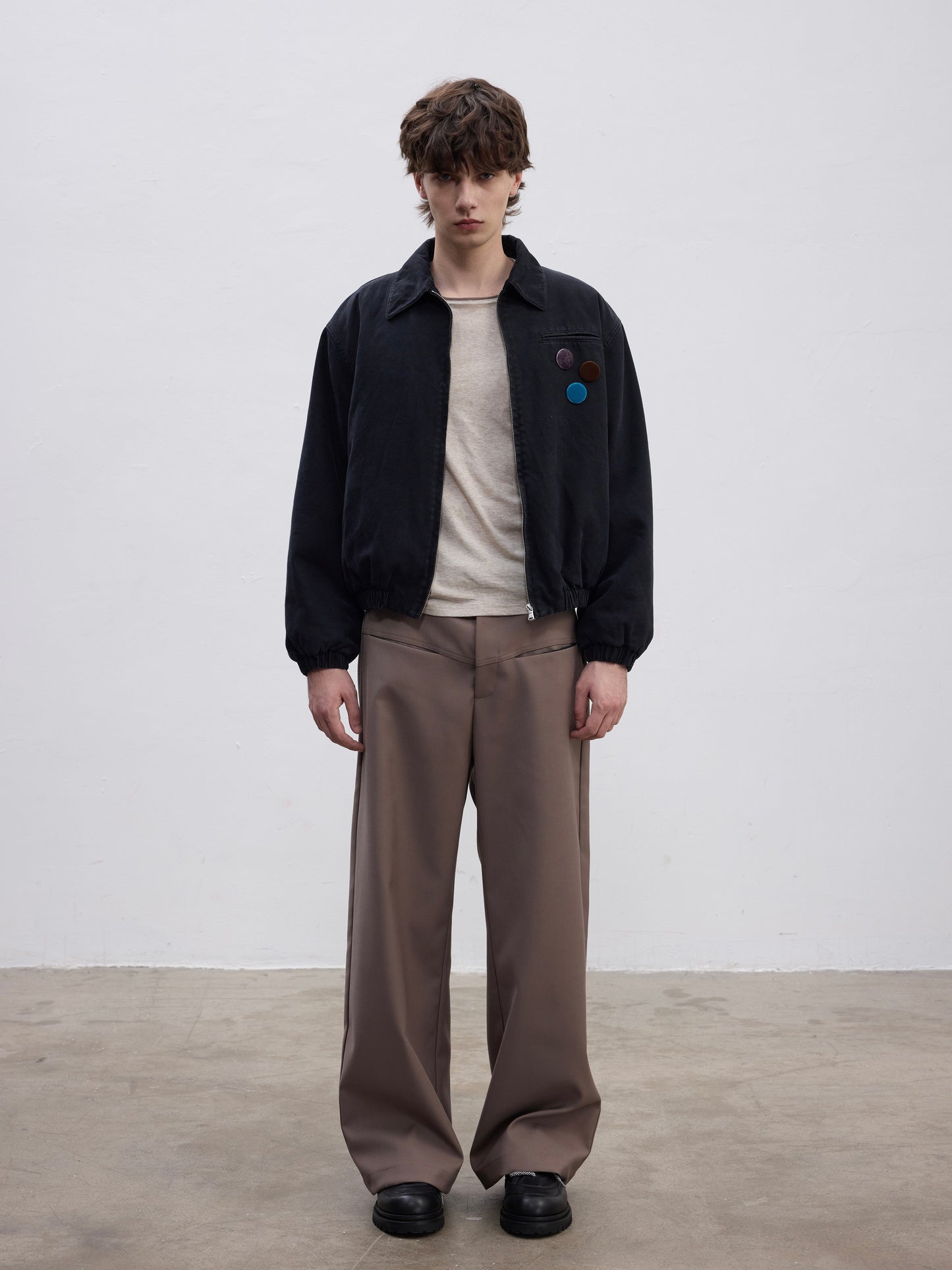 Faux Mink Fur Lined Short Jacket