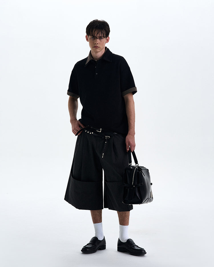 Stitched faux two-piece T-shirt