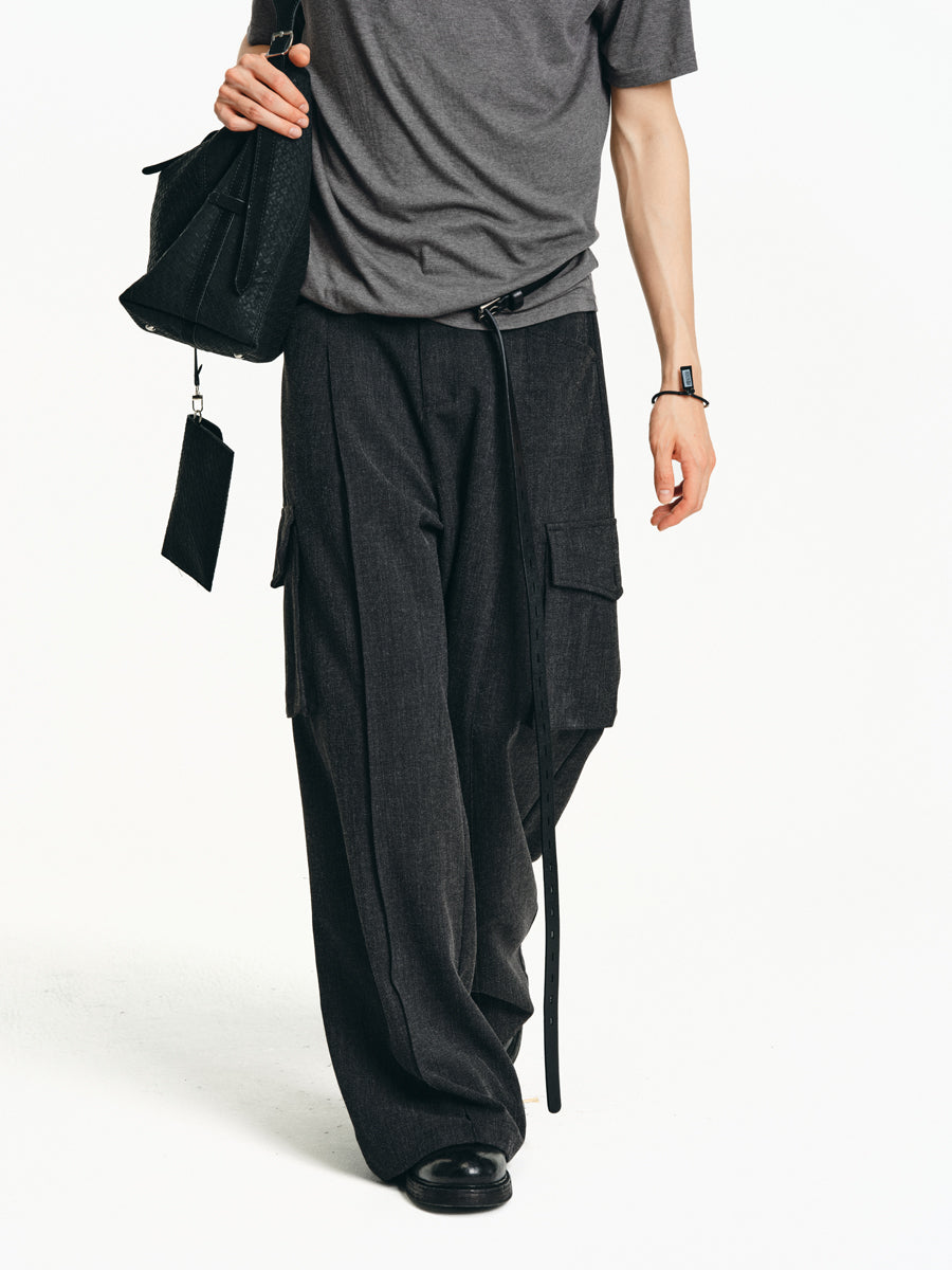 Elastic Pockets Casual Pants