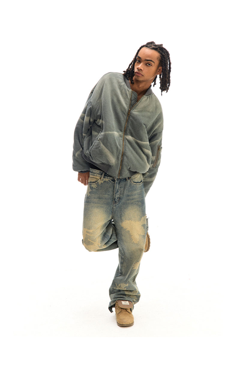 Wrinkled wash sweatshirt