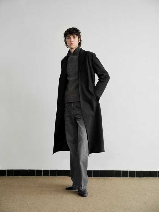 Back-Pleated Chesterfield Coat