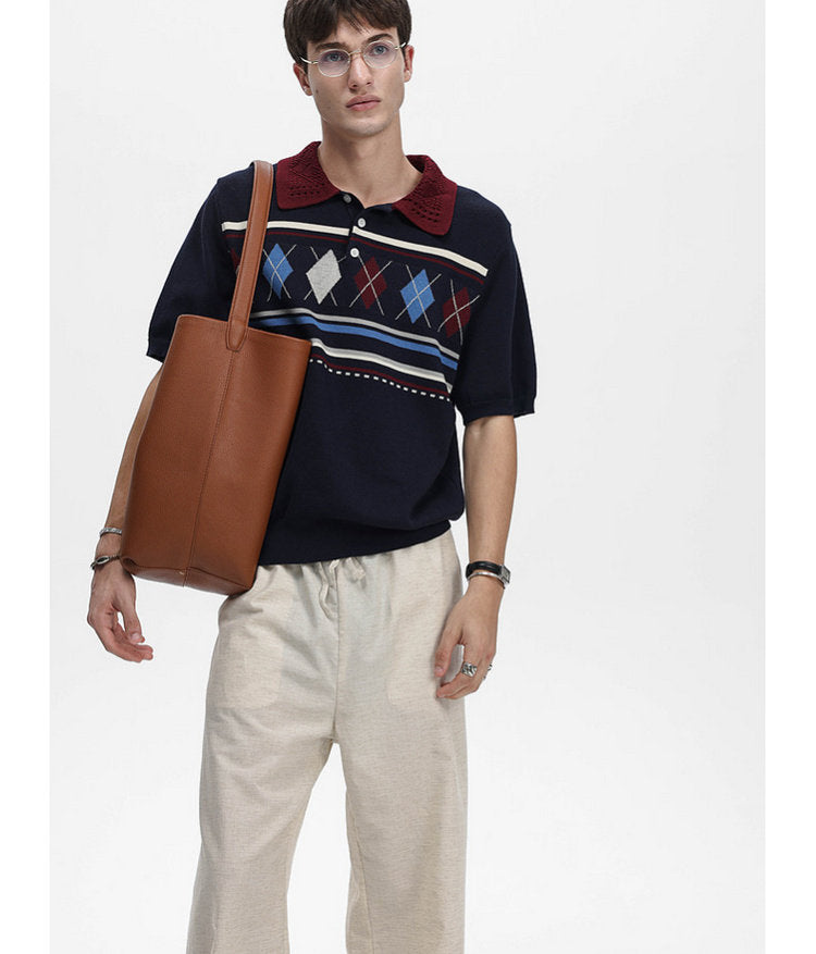 Lightweight knit polo shirt