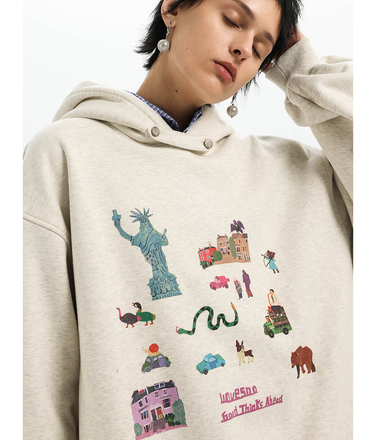 Three-in-one printed sweatshirt