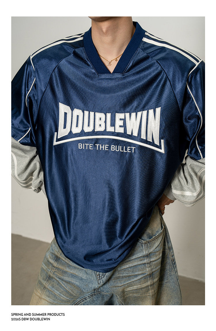 Quick-Dry Sports Jersey V-Neck T-Shirt